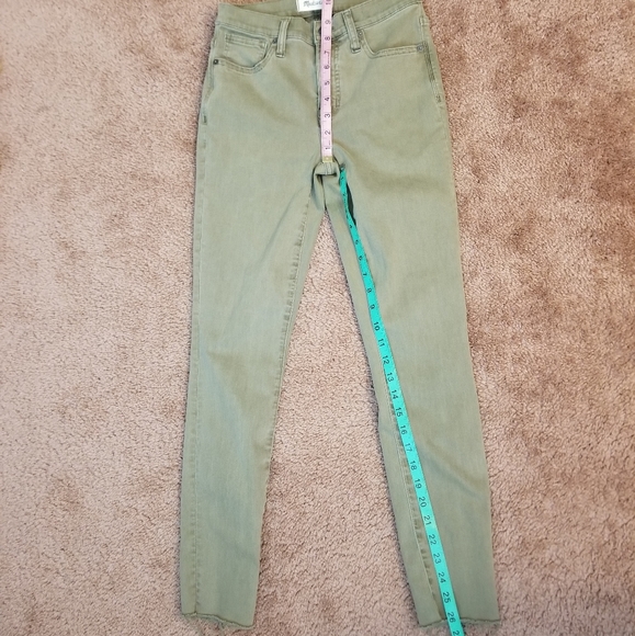 Madewell Green High Rise Skinny Raw Hem Jeans - Picture 3 of 6